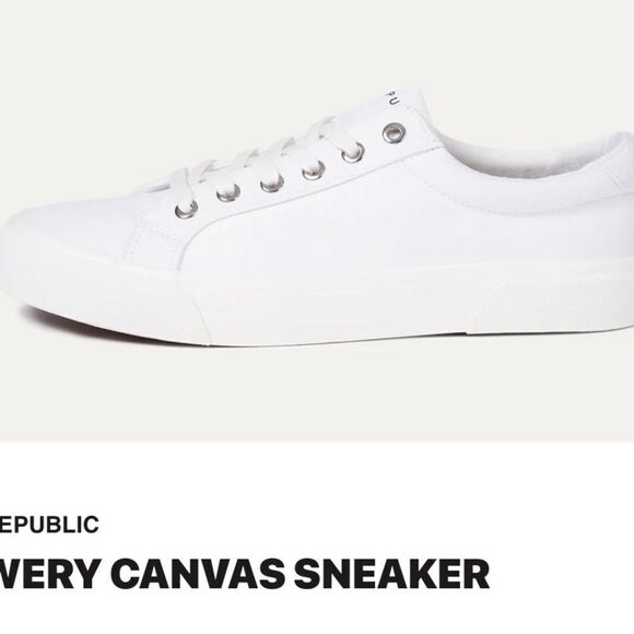 NEW REPUBLIC BOWERY CANVAS SNEAKER WHITE SZ 10,13 NWT IN PACKAGING - Picture 1 of 10